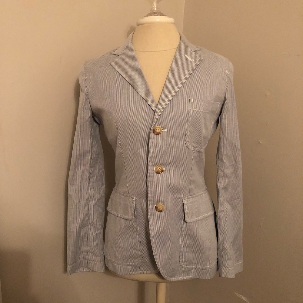 Ralph Lauren Cotton Pinstriped Blazer Size 6